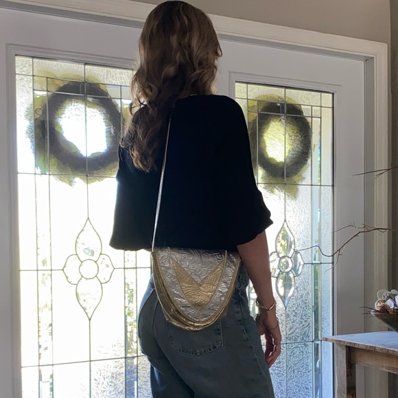Noble Handbags Vintage Leather Metallic Purse - Picture 1 of 6
